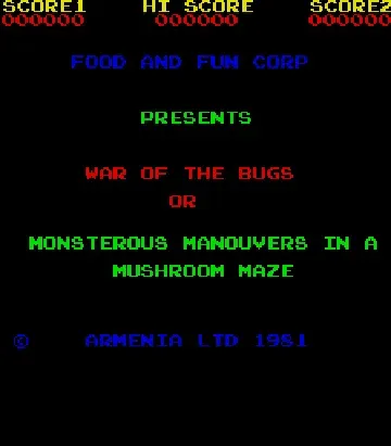 War of the Bugs or Monsterous Manouvers in a Mushroom Maze-MAME 2003